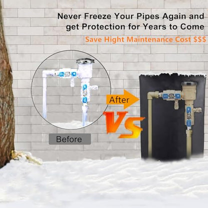 Backflow Preventer Insulation Cover, Insulated Well Pump Cover Irrigation Sprinkler Valve Pouch ,Pipe Insulation Covers for Outside Winter Freeze Protection (5°F) (Kahki, 16" W x 20" H) - size: 16*20inch