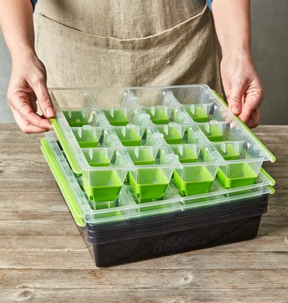 Burpee SuperSeed Starting Tray | 16 XL Cell | Reusable & Dishwasher Safe | for Vegetable, Flower & Herb Seeds | Indoor Grow Kit for Deep-Rooted Seedlings, Green - size: 16 Cells