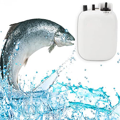 GLOGLOW Silent Portable Mini Fishing Oxygen Pump Fishers Accessory Air Pump for Water Movement and Oxygen Double Speed Adjustment