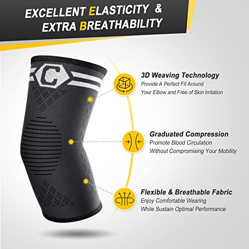 CAMBIVO 2 Pack Elbow Brace Compression Sleeve, Tennis & Golfer's Elbow - color: Grey, size: Small
