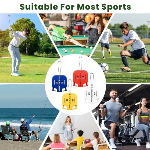 4 Pcs Golf Stroke Counters, Portable Golf Score Counter, 2-Player Score Counter for Golf Training, Tournaments & Games, Dial Resetting, Key Chain
