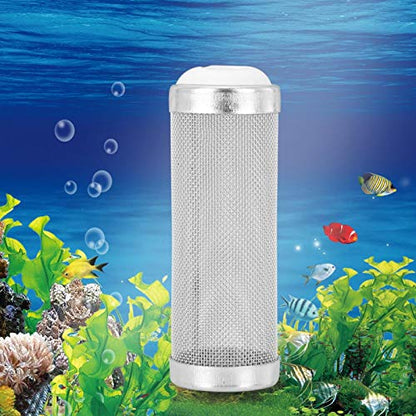 Joyzan Aquarium Filter Inflow Inlet Mesh, Stainless Steel Intake Shrimp Guard Protector Cover Screen Metal Fish Tank Prefilter Tube Strainer Net Protecting Basket Media Accessory 16mm 5Pcs Silver