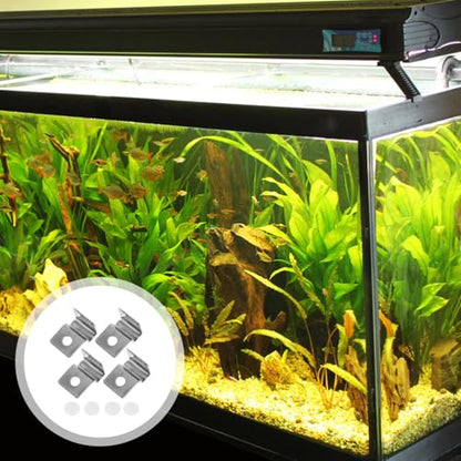 Levemolo 4pcs Fish Tank Glass Cover Brackets Clips for Aquarium Lids Easy Installation Support for All Fish Tanks - size: 2.1x1.5cm