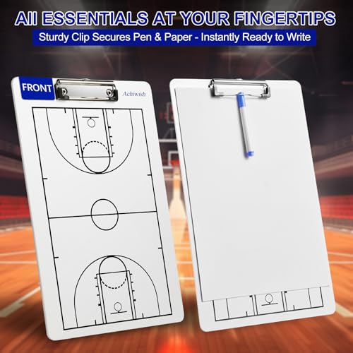 Basketball Clipboard for Coaches, Double-Sided Dry Erase Board - style: Basketball