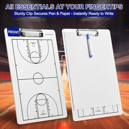 Basketball Clipboard for Coaches, Double-Sided Dry Erase Board - style: Basketball