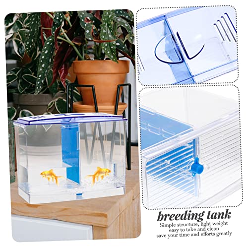 GALPADA Transparent Acrylic Betta Fish Breeding Box with Removable Divider Mini Isolation Hatchery Tank for Small Fish Survival and Observation Aquarium Incubator