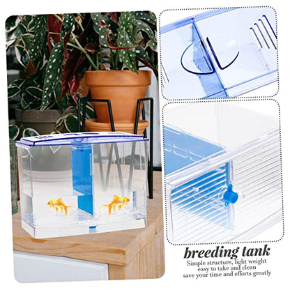 GALPADA Transparent Acrylic Betta Fish Breeding Box with Removable Divider Mini Isolation Hatchery Tank for Small Fish Survival and Observation Aquarium Incubator