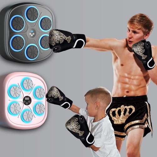 MEGELIN Music Boxing Machine with Boxing Gloves,Wall Mounted, Bluetooth Boxing Training Punching Equipment(Black)