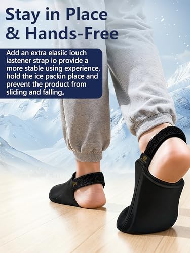 1 Pack Foot Ice Pack for Toe,Freeze Flexible Ice Gel Socks Cold Therapy | Foot Toes Ice Pack Wrap for Broken Toes & Bunion Surgery Recovery- Tendonitis, Plantar Fasciitis, Swelling, Sport Injuries - color: Black-1pack