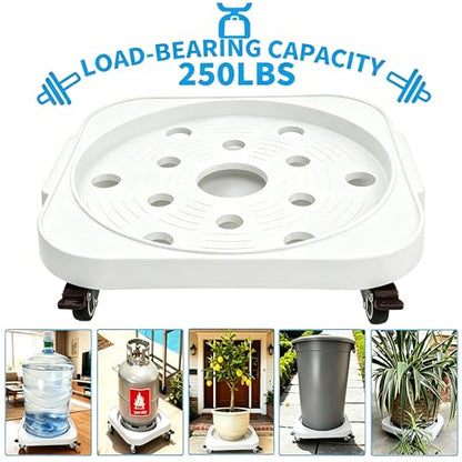 11" 5-Gallon Water Bottle Jug Caddy with 4 Rolling Swivel Casters - Heavy-Duty 5-Gallon Bucket Dolly & Plant Stand, (1, White) - color: White