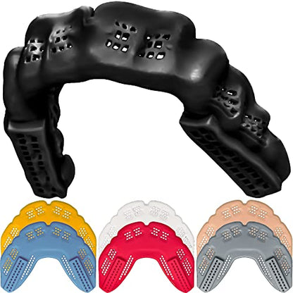 Bulletproof MMA & Boxing Mouth Guard: Thinnest Most Breathable Mouthguard! - color: Lava Black, size: FIGHTING