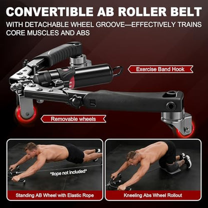 Training Twister Arm Trainer, 3 in 1 Hydraulic Power Chest Workout Equipment with Ab Roller Wheels and Hooks, 22-440lbs for Men Women, Home Gym Equipment for Full Body Strength Training