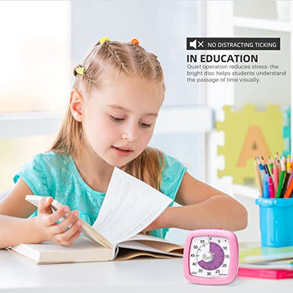 Secura 60-Minute Visual Timer, Silent Study Timer for Kids and Adults - color: Pink