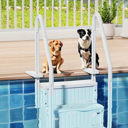 VINGLI Pool Ladder for Above Ground Pools 4-Step, Safety Stair - Full White - color: Full White, size: 4 Steps
