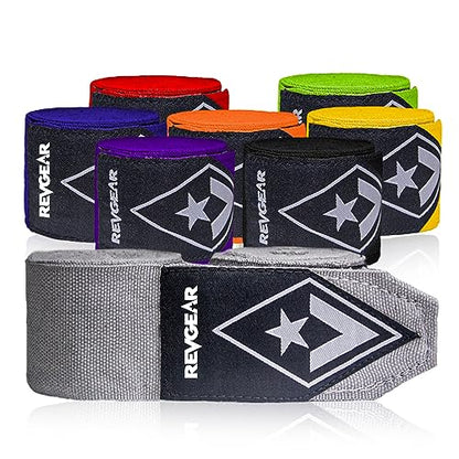 Revgear 180-Inch Elastic Hand Wraps, Granite Grey