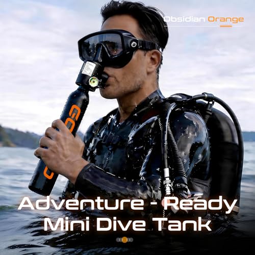 GOYOJO Mini Scuba Tank, Portable Diving Lung Air Tank with DOT Certified, Refillable Emergency Backup Pony Bottle for Snorkeling, Underwater Breathing, Training - color: 0.5L Black + Green