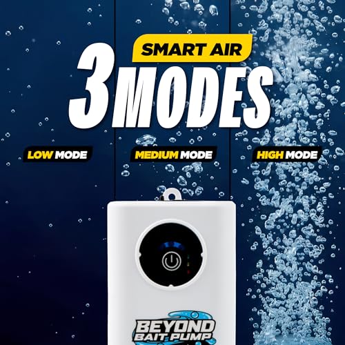 Beyond Fishing Mini Bait Pump with Fish Aerator – Portable Bait Bubbler, Rechargeable USB-C Compact Bubbler Pump for Live Bait