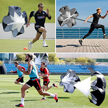 KUYOU Running Speed Training Speed Chute Resistance Parachute for Speed and Acceleration Training Fitness Explosive Power Training 56-Inch - style: 1 Resistance Parachute + 1 Adjustable Belt