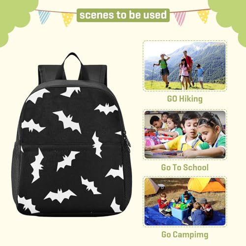 Halloween Bats Toddler Backpack Waterproof Mini Backpack Boys/Girls Cute Small Backpack Kindergarten Pre School Bags 13 Inch - color: Halloween Bats, size: Medium