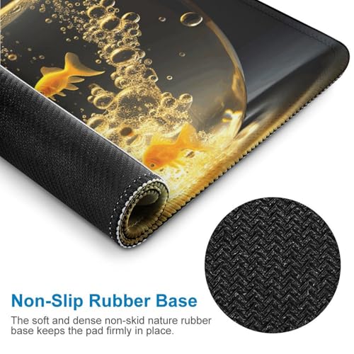 Mousepad Fish in Fish Tank MouseMats with Non-Slip Base MousePads for Man Woman Computer Desktop Protection Mat Desk Mat with Stitched Edges - size: 7.9"x9.4"