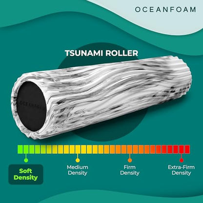 Oceanfoam Tsunami Roller - XLarge Soft Density Foam Roller (Black Marbled) - color: Black Marbled