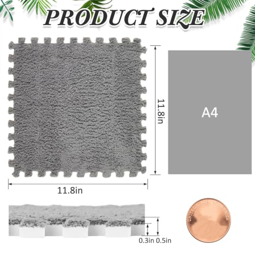 Amylove 36 Pcs Foam Interlocking Carpet Tiles,Apricot, Coffee, Gray - color: Apricot, Coffee, Gray