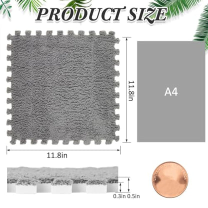 Amylove 36 Pcs Foam Interlocking Carpet Tiles,Apricot, Coffee, Gray - color: Apricot, Coffee, Gray