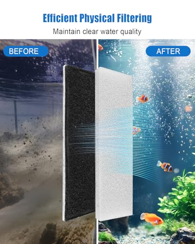 15 Pcs Aquarium Maintenance Filter Media Fit for Fluval U4 Underwater Filter A480, Includes 4 Foam Pads 4 Poly Carbon Cartridges 1 Bag Ceramic Rings and More, Freshwater and Saltwater Aquarium Filter