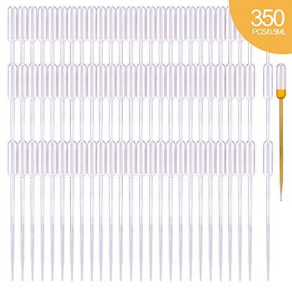 350PCS 0.5ML Thin Plastic Transfer Pipettes Disposable Eye Dropper for Aromatic Mixture - size: 0.5 ml