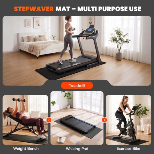 Stepwaver Treadmill Mat for Hardwood Floor Carpet, 79" × 39.4"