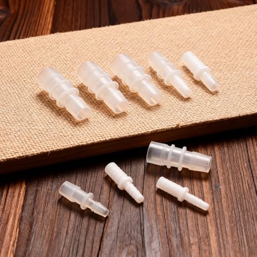 Plastic Hose Barb Reducer Fitting 1/2" to 1/4" Barbed Reducing Union Adapter Splicer Mender Joint Fitting (Pack of 2) - size: 1/2-1/4