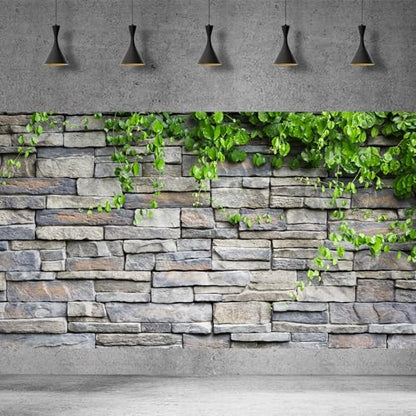 2 Packs Rock Wall Aquarium Background Stone Brick Wall Green Climbing Plants Reptile Tank Background Natural Rocky Fish Tank Backgrounds Rocky Walls Pattern Reptile Enclosure Backgrounds 48x18in - color: Brown_Grey, size: 48(W)x18(H)in