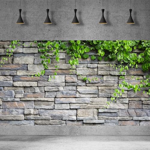2 Packs Rock Wall Aquarium Background Stone Brick Wall Green Climbing Plants Reptile Tank Background Natural Rocky Fish Tank Backgrounds Rocky Walls Pattern Reptile Enclosure Backgrounds 30x12in - color: Brown_Grey, size: 30(W)x12(H)in