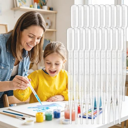 20PCS 3ml Dropper Pipettes - Disposable Pipettes Dropper for Accurate Liquid Transfer, Perfect for Essential Oils, Resin, Crafts, Labs, Kids Activities - Plastic Pipette, Droppers