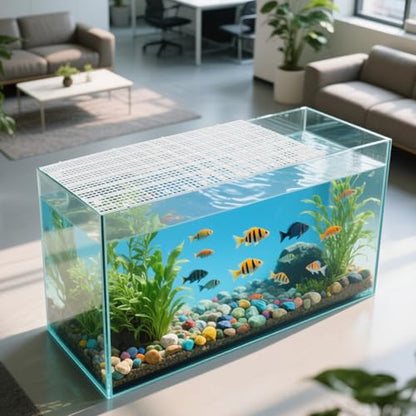 10pcs Fish Tank Divider Plastic Egg Crate Panel 30x15cm Aquarium Isolation Grid Bottom Filter Tray for Breeding and Territorial Fish Separation
