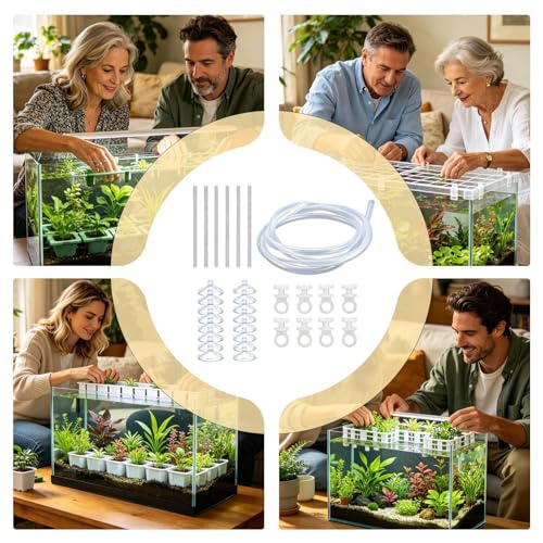 Aquariums Floating Plant Floating Plant Fence, Fish Feeding Ring Can Adjust Height with Water, Aquarium Decoration for Intercepts Floatings Plants, Fish Feeding