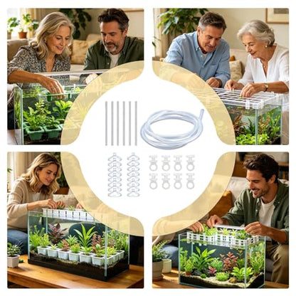 Aquariums Floating Plant Floating Plant Fence, Fish Feeding Ring Can Adjust Height with Water, Aquarium Decoration for Intercepts Floatings Plants, Fish Feeding