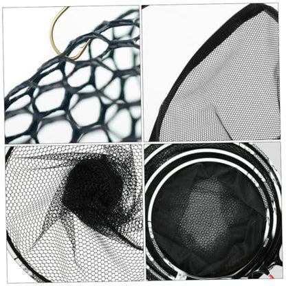 FRCOLOR Nylon Fishing Landing Net Head with Nano-Coated Titanium Alloy Frame, 30cm Fine Mesh Landing Net Accessory for Freshwater and Saltwater Fishing