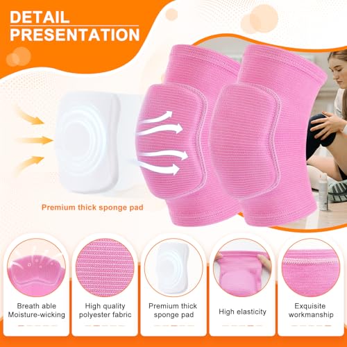 Volleyball Knee Pads for Girls Women Men Youth Kids Knees Protective - color: Pink, size: Small