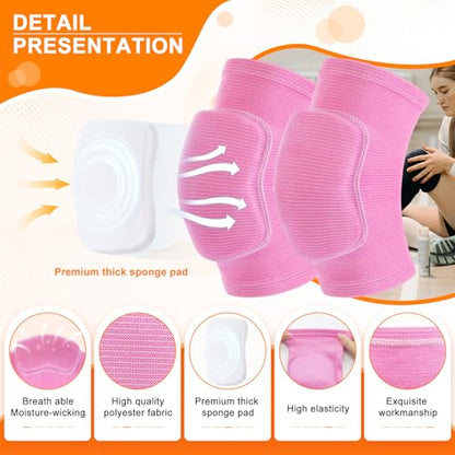 Volleyball Knee Pads for Girls Women Men Youth Kids Knees Protective - color: Pink, size: Large