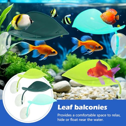 Bettas Fish Hammock Aquarium Floating Bettas Fish Skins with 3pcs Bett-a Fis-h Leaf Pad Floating Bett-a Hide & Shrimp Cave Hiding Feeding(Color:Blackwhite) - color: BlackWhite