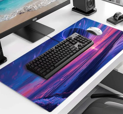Space Landscape Computer Mouse Pad, XXL Laptop Gaming Mouse Keyboard Pad | The Surface Of The Mouse Pad Is Designed With Fiber Woven Material, And The Base Is Made Of Natural Anti Slip Rubber. - color: Anime Landscape