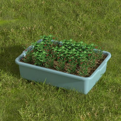 8 L Plastic Bus Tubs, Plastic Commercial Bus Boxes, Mint Green, 5 Packs