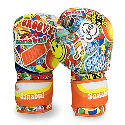 Sticker Bomb Adult Boxing Gloves - color: 70's, size: 14 OZ