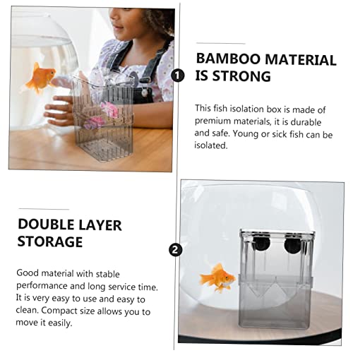 Abaodam 2Pcs Fish Breeding Box with Suction Cups Aquarium Isolation Case for Safe Acclimation and Separation of Juvenile Fish Tank