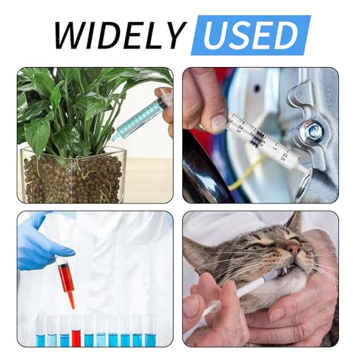 20 Pack 1ml/cc Syringe, No Needle, Plastic Liquid Small Syringes, Individually Wrapped, Ideal for Science, Measuring Liquids, Feeding Pets, Greasing or Gluing.