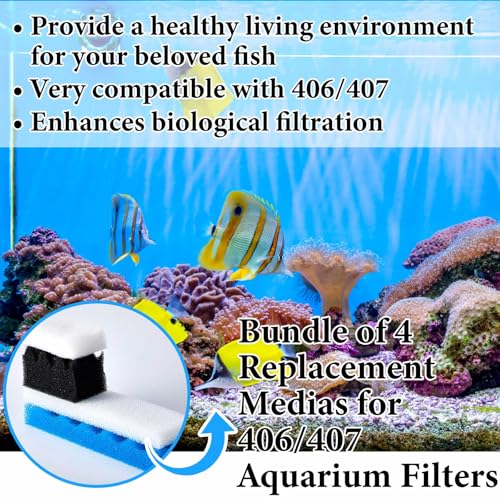 24 Pcs Compatible with Fluval 406/407 Aquarium Filters Sponge Set, Including Foam Pad, Water Polishing Pad, Foam Max, for Replacement Filter Media (Compatible with Fluval 406/407) - style: 406/407