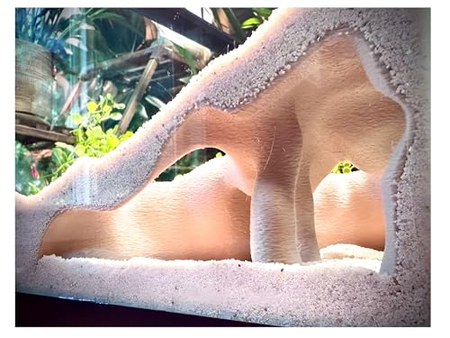 Aquarium & Terrarium Corner Underground Cave – Faux Mangrove Root Hideout for Betta, Corydoras, Shrimp, Geckos & Snakes – Natural-Look Tank Decor in Textured Root Style (Desert Tan, 7.5''x7.5''x4'') - color: Desert Tan