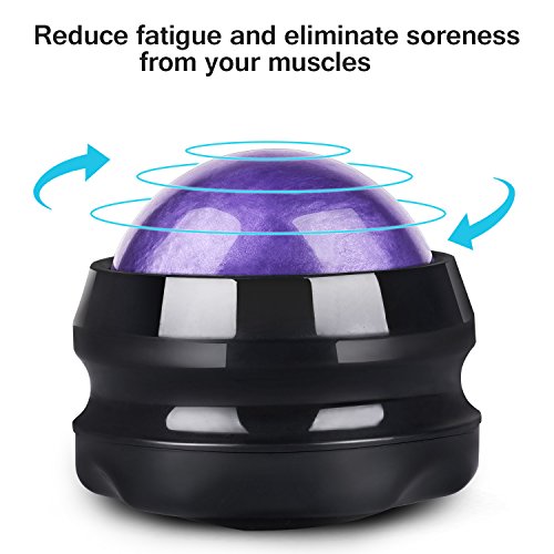Solacium Manual Massage Roller Ball - Massager and Therapy Tool for Sore Muscles, Shoulders, Arms, Neck, Back, Feet, Body, Deep Tissue, Stiffness, Joint Pain, Stress Relief - color: Purple