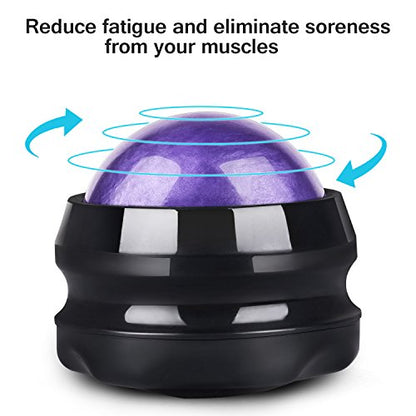 Solacium Manual Massage Roller Ball - Massager and Therapy Tool for Sore Muscles, Shoulders, Arms, Neck, Back, Feet, Body, Deep Tissue, Stiffness, Joint Pain, Stress Relief - color: Purple